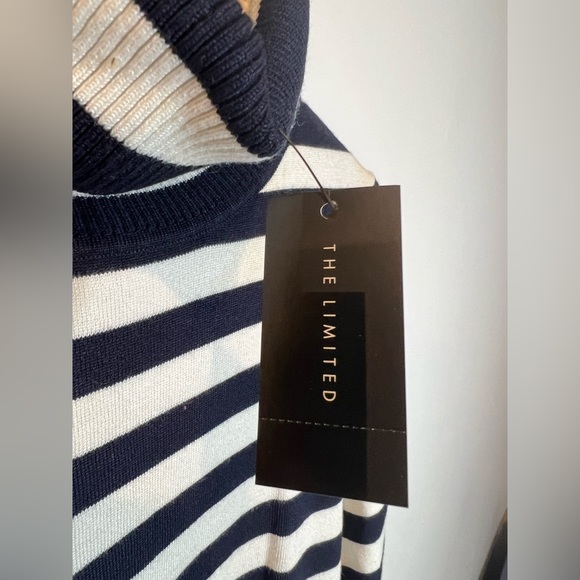 The Limited black and white striped turtle neck shirt - Picture 5 of 6